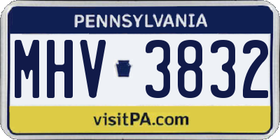 PA license plate MHV3832