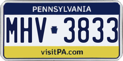 PA license plate MHV3833