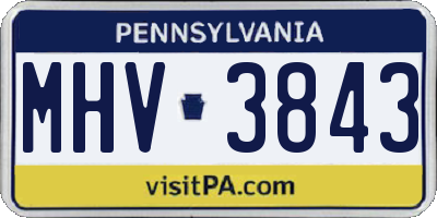 PA license plate MHV3843