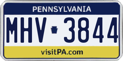 PA license plate MHV3844