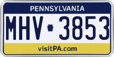 PA license plate MHV3853