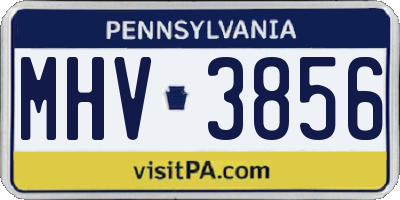 PA license plate MHV3856