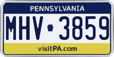 PA license plate MHV3859