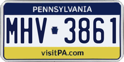 PA license plate MHV3861