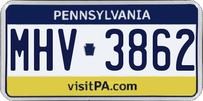 PA license plate MHV3862
