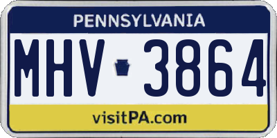 PA license plate MHV3864