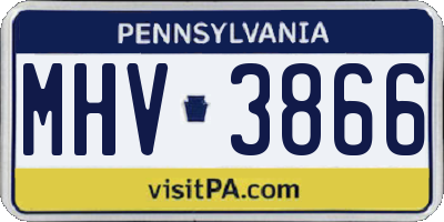 PA license plate MHV3866