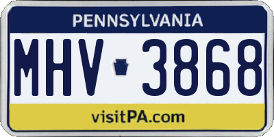 PA license plate MHV3868