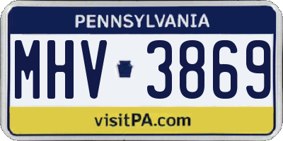PA license plate MHV3869