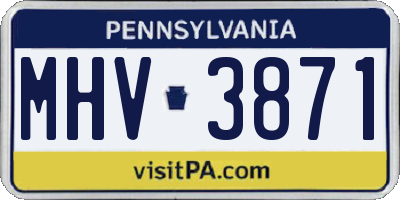 PA license plate MHV3871