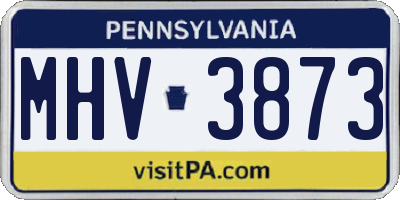 PA license plate MHV3873