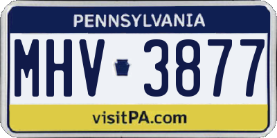 PA license plate MHV3877