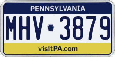 PA license plate MHV3879