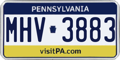 PA license plate MHV3883