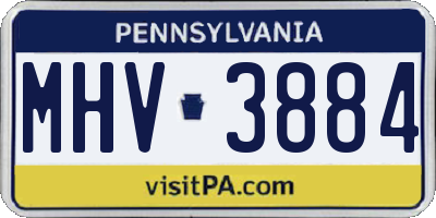PA license plate MHV3884