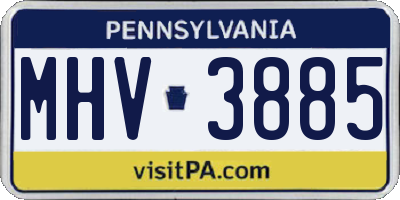 PA license plate MHV3885