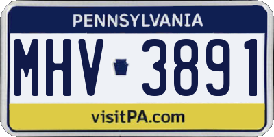 PA license plate MHV3891