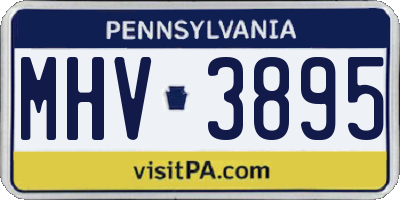 PA license plate MHV3895