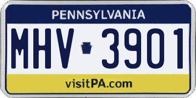 PA license plate MHV3901