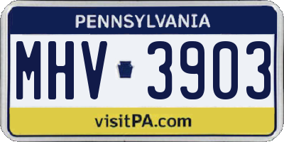 PA license plate MHV3903