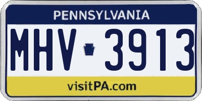 PA license plate MHV3913