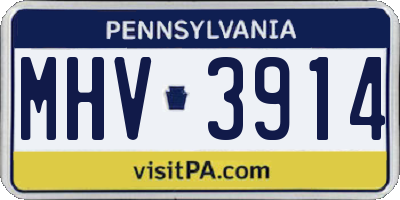 PA license plate MHV3914