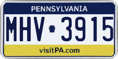 PA license plate MHV3915