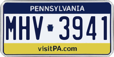PA license plate MHV3941