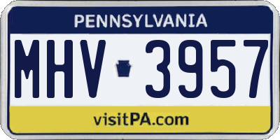 PA license plate MHV3957