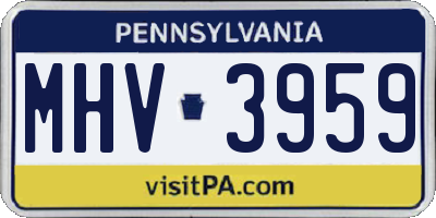 PA license plate MHV3959