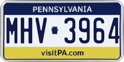 PA license plate MHV3964