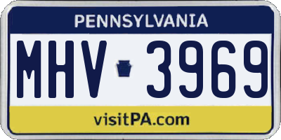 PA license plate MHV3969