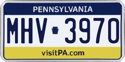 PA license plate MHV3970