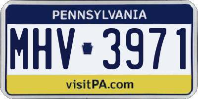 PA license plate MHV3971