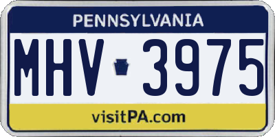 PA license plate MHV3975