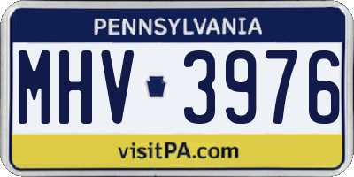 PA license plate MHV3976