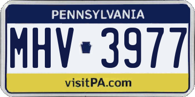 PA license plate MHV3977