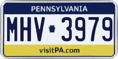 PA license plate MHV3979