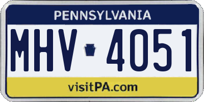 PA license plate MHV4051