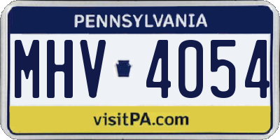 PA license plate MHV4054