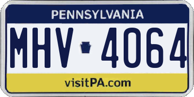 PA license plate MHV4064