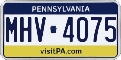 PA license plate MHV4075