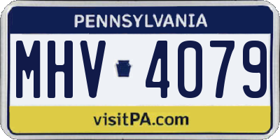 PA license plate MHV4079