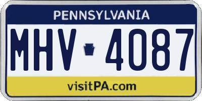 PA license plate MHV4087
