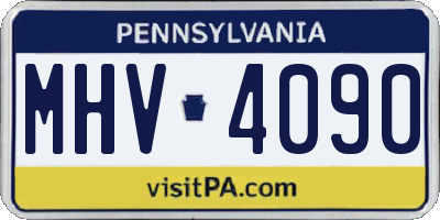 PA license plate MHV4090