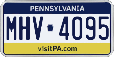 PA license plate MHV4095