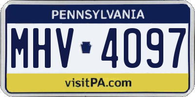 PA license plate MHV4097