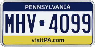 PA license plate MHV4099