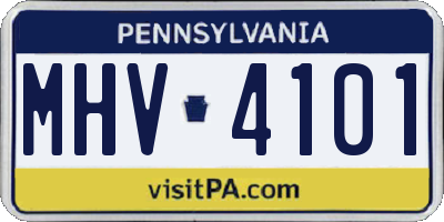 PA license plate MHV4101