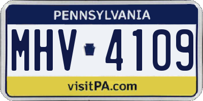 PA license plate MHV4109